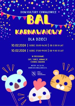 Bal karnawałowy dla dzieci od 9 do 12 lat