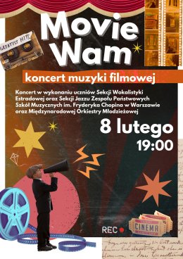 Koncert muzyki filmowej "Movie Wam" w wykonaniu uczniów szkół muzycznych
