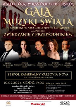 Walentynki w Kasynie Oficerskim: Gala Muzyki Świata "Od operetki po arcydzieła muzyki estradowej"