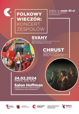Folkowy wieczór - koncert zespołów: Svahy i Chrust