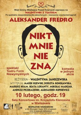 „Nikt mnie nie zna” – walentynkowy spektakl Teatru Form Niewymyślnych