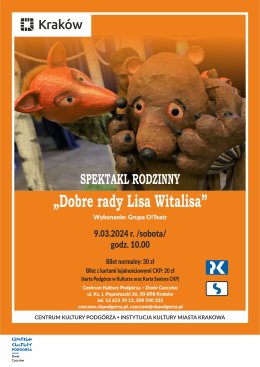 9.03.2024 - Spektakl rodzinny "Dobre rady Lisa Witalisa" Grupa O!Teatr