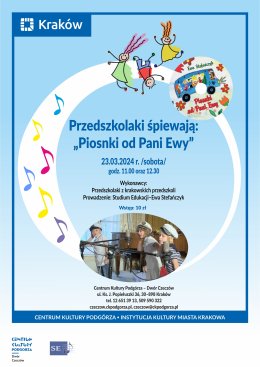 23.03.2024 - Przedszkolaki śpiewają "Piosnki od Pani Ewy" godz. 12.30
