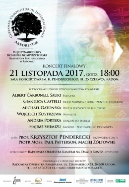 III Międzynarodowy Konkurs Kompozytorski Krzysztofa Pendereckiego ARBORETUM - koncert finałowy
