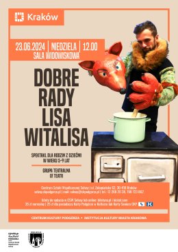23.06.2024, godz. 12.00 – Spektakl dla dzieci "Dobre rady lisa Witalisa”
