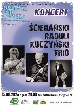 Puławskie Lato Bluesowe - Koncert Ścierański, Raduli, Kuczyński Trio