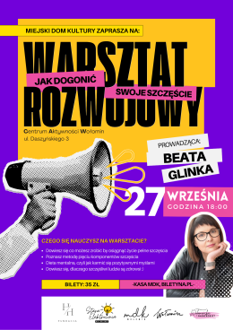 Warsztat rozwojowy | "Jak dogonić swoje szczęście"