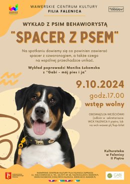 Spotkanie z psią behawiorystką "wszystko o spacerach z naszym psem" w WCK Falenica