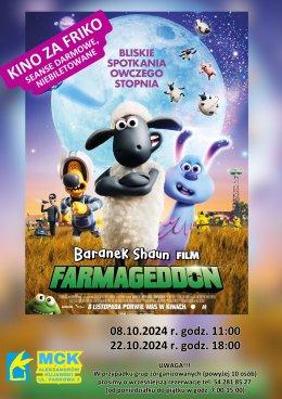 Baranek Shaun Film. Farmageddon - Kino za friko! (seanse darmowe, niebiletowane)