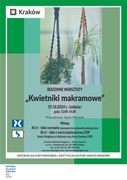 19.10.2024 - Rodzinne warsztaty rękodzieła - kwietniki makramowe, Dwór Czeczów