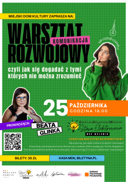 Warsztat rozwojowy | "KOMUNIKACJA czyli jak się dogadać z tymi których nie można zrozumieć"