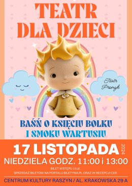 Spektakl dla dzieci „Baśń o księciu Bolku i smoku Wartusiu” w wykonaniu Teatru Promyk