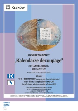 23.11.2024 - Rodzinne warsztaty rękodzieła - kalendarze, Dwór Czeczów