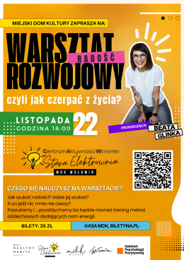 Warsztat rozwojowy | "RADOŚĆ - czyli jak czerpać z życia?"