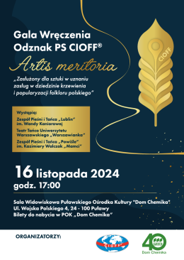 Artis meritoria - Gala Wręczenia Odznak PS CIOFF