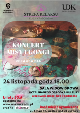 Koncert Misy i Gongi Relaksacja