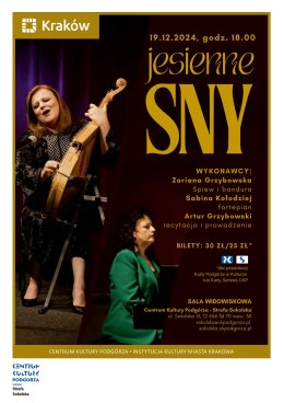 Koncert PRZENIESIONY (20.11) 19.12, GODZ. 18.00 „Jesienne sny”, Zoriana i Artur Grzybowscy