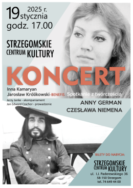Spotkanie z twórczością Anny German oraz Czesława Niemena - Koncert