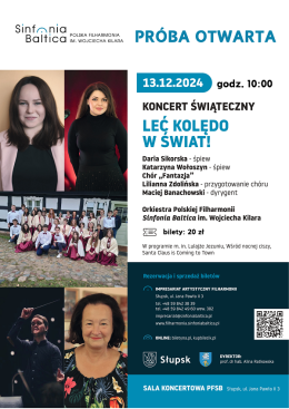 Otwarta próba generalna. Koncert świąteczny - Leć kolędo w świat!