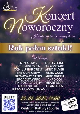 Artia Akademia Artystyczna - Koncert Noworoczny 2025 - Warszawa