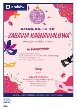 Zabawa karnawałowa dla dzieci (4-8 lat)