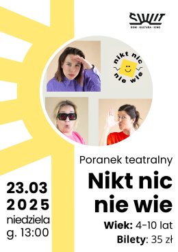 Komediowy spektakl improwizowany dla dzieci NIKT NIC NIE WIE