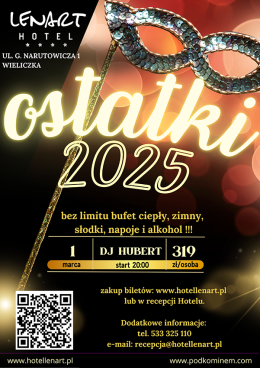 Bal Ostatkowy w Hotelu Lenart