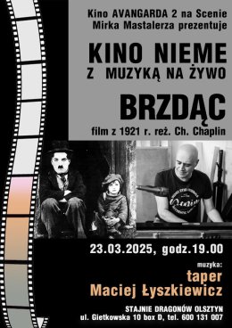 Kino nieme z muzyka na zywo "Brzdąc" Charlie Chaplina - muzyka Maciej Łyszkiewicz