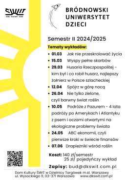 Bródnowski Uniwersytet Dzieci "Nie tylko zielone, czyli barwny świat roślin"
