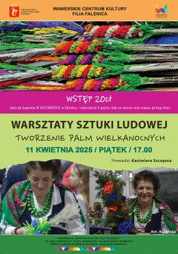 Warsztaty rodzinne "Tworzymy palmy wielkanocne" z Panią Kazią w WCK Falenica