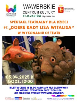 Spektakl dla dzieci "Dobre rady lisa Witalisa" w Zastowie