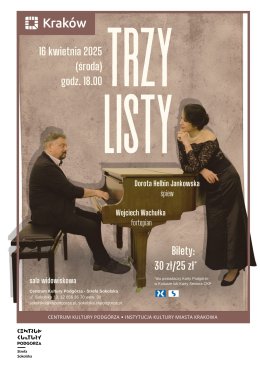 16.04/środa, godz. 18.00 Koncert „Trzy listy”