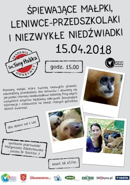 "Śpiewające małpki, leniwce - przedszkolaki i niezwykłe niedźwiadki"