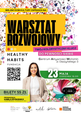 Warsztat rozwojowy | "TWÓJ KOLORYSTYCZNY KLUCZ DO PEWNOŚCI SIEBIE"