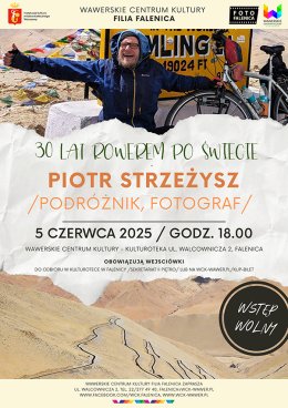 Spotkanie z Piotrem Strzeżyszem "30 lat rowerem po świecie" w WCK Falenica