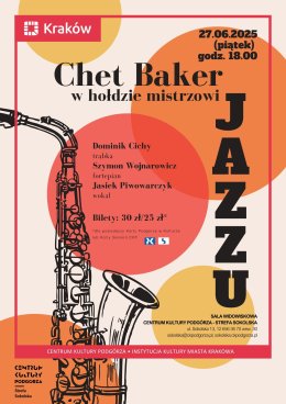 27.06/piątek, godz. 18.00 (sala widowiskowa) Chet Baker – w hołdzie Mistrzowi Jazzu