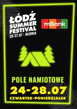 Pole Namiotowe 24 – 28 lipca 2025 dla jednej osoby