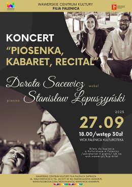 Koncert Doroty Sacewicz "PIOSENKA, KABARET, RECITAL" w WCK Falenica