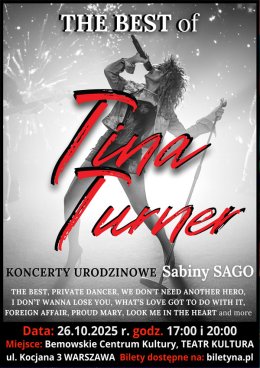 Tribute THE BEST of TINA TURNER by Sabina SAGO