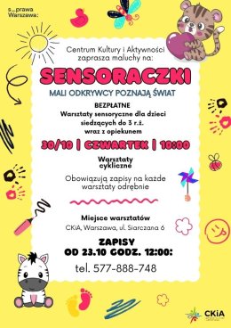 SENSORACZKI - WARSZTATY OGÓLNOROZWOJOWE DLA DZIECI DO 3.r.ż wraz z rodzicem.