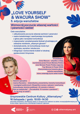 „Love Yourself & Wacura Show” | warsztaty z Anną Wacurą z gościnnym udziałem Joanny Racewicz