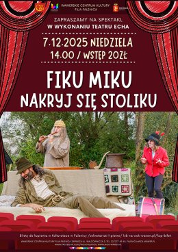 Spektakl dla dzieci "Fiku Miku nakryj się stoliku" - Teatr Echa w WCK Falenica