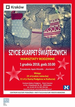 Warsztaty rodzinne - szycie skarpet świątecznych