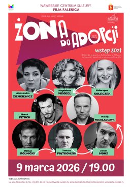 Spektakl "Żona do adopcji" Teatr Old Timers Garage w WCK Falenica