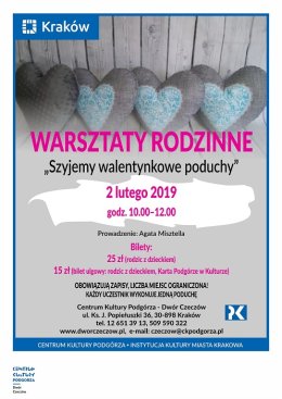 Szyjemy walentynkowe poduchy - warsztaty rodzinne