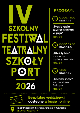 IV SZKOLNY FESTIWAL TEATRALNY SZKOŁY PORT „„Korona show”