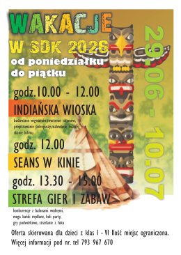 Wakacje 2026 - Strefa gier i zabaw