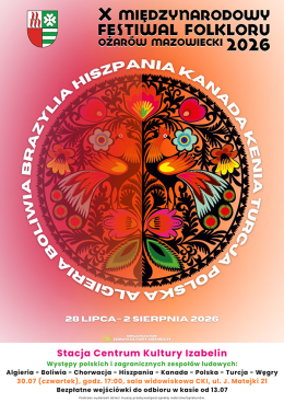 X Międzynarodowy Festiwal Folkloru - Ożarów Mazowiecki 2026, stacja Centrum Kultury Izabelin