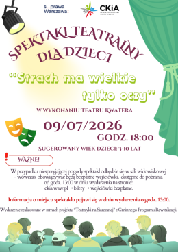 Strach ma wielkie tylko oczy – spektakl dla dzieci w wieku 3-10 lat