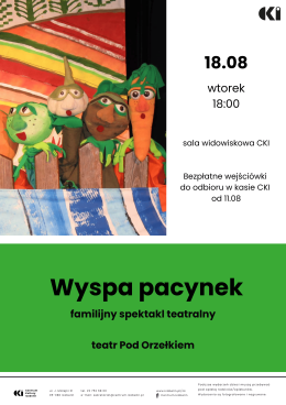 Wyspa pacynek - familijny spektakl teatralny w wykonaniu Teatru pod Orzełkiem